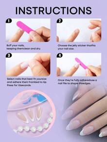 24pcs Medium Almond Shaped White Edged Press-On Nails, Minimalist Style, Elegant & Fashionable, Glossy Finish, Full Coverage, Suitable For Women & Girls For Daily Wear And Workplace, Nail Art Accessories OD45 - 多色 5 - 查看 5