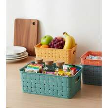 CASAMAX WL 1 Piece Stackable Storage Basket With Water-Resistant Material And Smooth Edges, Ideal For Organizing Small Spaces / COLOR SENT AT RANDOM - Multicolor - View 5