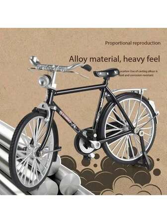 Modelo de bicicleta vintage hecho a mano, juguete retro de ensamblaje de la década de 1980, decoración de oficina, regalo de Navidad, regalo de fiesta de cumpleaños, regalo de Año Nuevo, vehículo