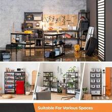 Heavy Duty 5-Tier Metal Garage Shelving Unit, 35.5inch W X 72inch H X 16inch D, Adjustable Storage Rack With Rolled Edge Design, 2500 Lbs Capacity, Easy To Assemble, Suitable For Garage, Pantry, Closet Or Office, Garage Accessories - 黑色 - 查看 8