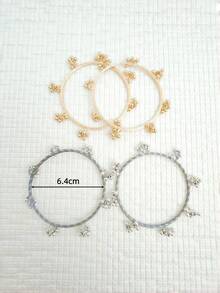 2 件女士 CCB 珠子和合金铃铛手链，适合日常佩戴 - 金色 - 查看 8