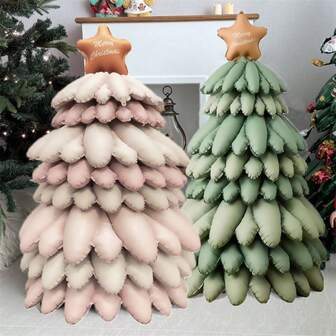 大型自立式气球，铝箔充气圣诞树，哑光铝箔圣诞花环气球，可拆卸圣诞树气球，新年及冬季圣诞夜派对装饰，摄影道具，适合室内外装饰，精美圣诞派对装饰拍照道具，家庭节日聚会装饰，新年派对