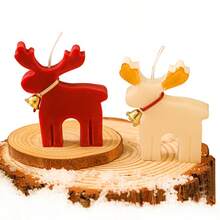 1 Set Christmas Candle Set (Base + Candle), A Cute Deer-Shaped Tea Candle. As A Gift, This Is A Handmade Candle Suitable For Decorating At Christmas Parties Or For Festive Decorations On The Dining Table At Home. - Multicolor - View 2