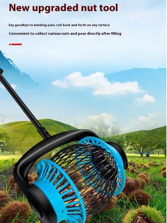 1 pezzo Attrezzo per raccogliere la frutta - Asta di raccolta in lega di alluminio regolabile per noci, castagne, noci, mele e altro | Raccoglitore di ghiande senza piegatura con rullo per frutti da 3 a 9 cm