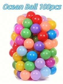 100 piezas/paquete Juguete de bolas de colores grandes y gruesas del océano, y regalo - Multicolor - Ver 2