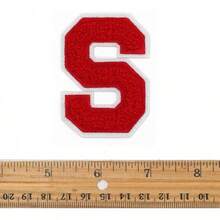 Letter O - 2-1/2 Chenille Varsity Iron-On Patch By Pc, TR-12154 (Red) - Red - View 3