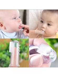 6 Stück Baby transparente Fingerzahnbürste, Kinder weiche Silikon Fingerschutz Zahnbürste, Baby Baby Baby Zähne Bürste - Weiche Baby Zahnbürste - Ideal für Zahnen und Mundreinigung - Toll für Kinder und Babys, Bestes Geschenk für Babys, Babyartikel