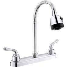 Mezcladora para Fregadero, Llave de Fregadero de Cocina Flexible, Grifo de Cocina con Dos Asas, Grifo de Cuerpo Principal de Latn, Acabado Cromo Espejo - inicial - Ver 2