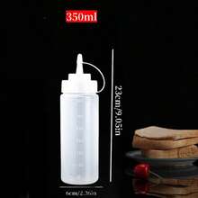 1pc Squeeze Sauce Bottle Tomato Salad Dressing Plastic Pointed Squeeze Seasoning Bottle, With Leak Proof Lid And Scale Line. Plastic Seasoning Squeeze Bottle For Tomato Sauce, Mustard, Oil, Salad, Etc - White - View 14