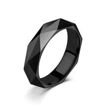 1pc Stainless Steel Faceted Diamond Ring, Suitable For Men's Daily Wear, Gifting, And Casual Outings