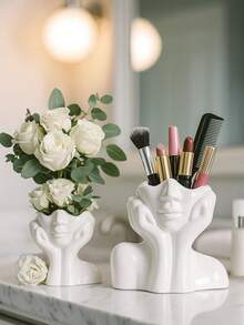 Large Modern Face Planter Pot - Multifunctional Outdoor Planter And Indoor Decorative Vase, Suitable For Garden, Patio, Balcony And Home Decor