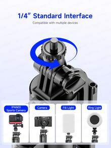 AXNEN 180厘米/70.87英寸蓝牙自拍杆三脚架,360°旋转手机支架,带暖光/中性光/冷光三种模式,便携式自动伸缩三脚架,三合一手持/桌面/三脚架模式,兼容GoPro、相机、智能手机,适用于Vlog、户外、旅行、防抖直播、拍摄、录制、摄影 - 彩色 - 查看 10