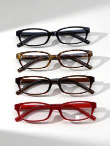 1 Pair Women's Rectangular Slim Retro Versatile Street Style Quality Clear Lens Glasses