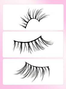 3 Pairs Natural Looking Lengthening & Curling False Eyelashes, Half Eye - Half Eyelashes - View 5