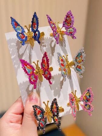 10/6/4/2-delars set med färgglada hårspännen med rosett för kvinnor, bästa presenten till söta tjejer, lämplig för vardagligt bruk