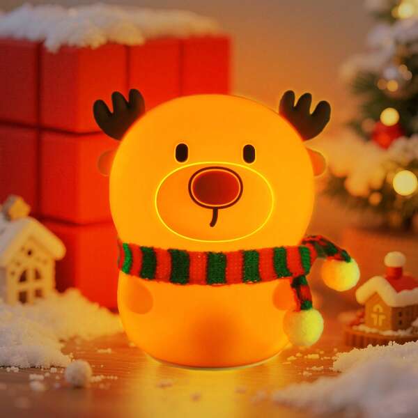 ANNJIATUU Elk Silicone Lamp, Patting Lamp, Luminous Toy, Bedroom Bedlight, Night Market Night Light