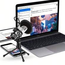 Studio Microphone Tripod Stand With Shock Mount, Adjustable Height, Pop Filter, And Flexible Gooseneck, For Clear Recording, Lightweight ABS Design, Suitable For Singers And Podcasters