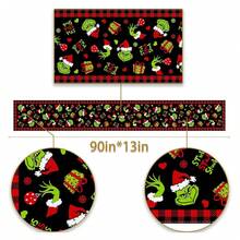 Christmas Table Runner Merry ChristmasPlaid Check Winter Holiday Party Decoration Fireplace Kitchen Dining Home Decor Black And Red, 13" X 90" - Nhiều màu 854 - Xem 4