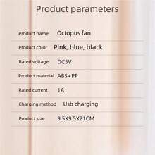 OBOVAY 500mAh Rechargeable Portable Desktop Clip Fan With LED Light, Random Color, Air Circulator Camping Electric Ceiling Fan