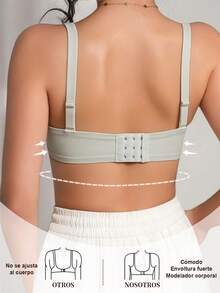 COTOLO Sutiã para mujer de superficie lisa escote en V con detalle de entrelazamiento múltiples ganchos alças ajustables multicolor estilo sexy para uso diário - brassieres de mujer ropa interior de mujer tops de mujer corset brasier push up - Blanco - Ver 2