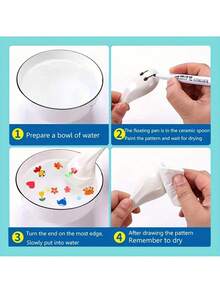 Set de 8 piezas/12 piezas de pinceles mágicos de pintura de agua con tinta flotante, marcadores de colores mixtos, adecuados para pintura, manualidades DIY variadas (colores aleatorios) Un regalo divertido, Set de arte creativo mágico oscuro de pintura de agua - /Pigmentos de acuarela para adultos, difusor de páginas, bolígrafo fuente de arte de pintura, pintor magnético, diseño artesanal popular con encuadernación decorativa de onda azul y dorada, experiencias ideales sin citas