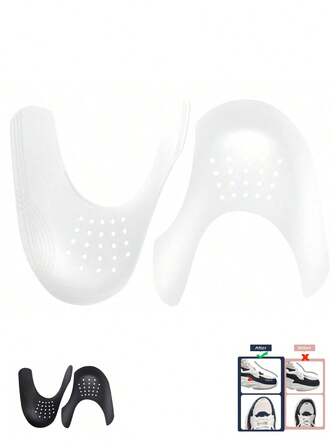 30 Pairs Anti Wrinkle Shoe Protectors Bulk Sneaker Protector For Shoes Toe Box Shoe Protectors Sneaker Boot Shoe Creasers Crease Stoppers, Black And White