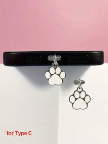 3pcs Cat Paw Design Cute Metal Dust Plug Accessories, Phone Charging Port Stopper - Multicolor - View 16