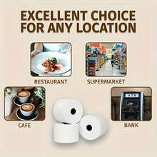 5 piezas/10 piezas Papel térmico para caja registradora de 57*40 sin tubo central, ideal para impresión de pedidos en oficinas, restaurantes, hoteles, supermercados y grandes centros comerciales
