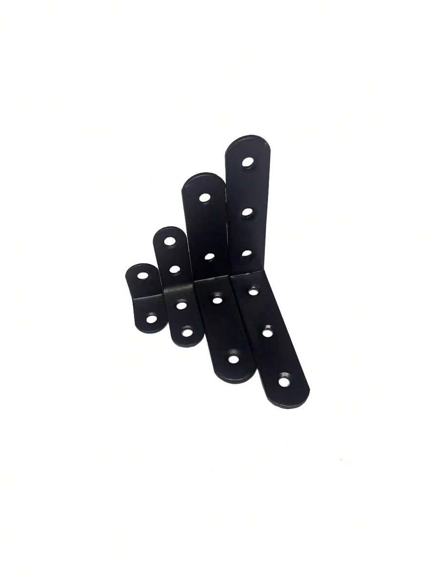 Stainless Steel 90 Degree Right Angle Fixator, Black Angle Iron, Triangle Iron Bracket, Connecting Piece, Metal L-Shaped Layer Board Bracket