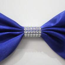 婚礼椅装饰，生日派对椅饰带蝴蝶结、松紧带，可定制宴会酒店豪华缎面椅饰带。