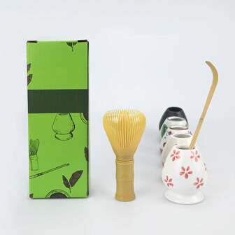 3PCS/SET Plastic Tea Whisk, Matcha Scoop, Tea Whisk Stand, Song Dynasty Tea Ordering Matcha Tea Maker Tool Set Gift Box