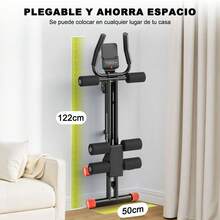 Equipo de entrenamiento abdominal, entrenador abdominal ajustable, aparato de gimnasia doméstico todo en uno, banco de fitness plegable multiusos, aparato de entrenamiento de fuerza y modelado corporal, diseñado específicamente para ejercicios abdominales. - Negro - Ver 8