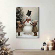 Arte de pared navideño xinch, imágenes de granja, decoración de pared, escena de nieve de invierno, impresión en lienzo, decoraciones de arte para el hogar, baño, sala de estar, dormitorio - transparente - Ver 7