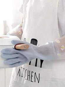 乳胶洗碗手套，防水防滑保护双手，适用于厨房、家庭洗衣房、浴室、卫生间、客厅和卧室，家用手套可重复使用，实用，可用于家庭清洁、家庭清洁、厨房清洁、派对清洁、清洁工具，家庭必备，厨房必备厨房工具