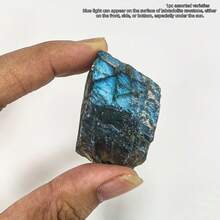 1块强蓝光天然拉长石原石，适合抛光，可用于家居办公装饰、DIY珠宝制作，形状不对称，闪光彩虹色长石簇，圣诞节、感恩节、情人节及其他节日礼物 - 彩色 - 查看 14