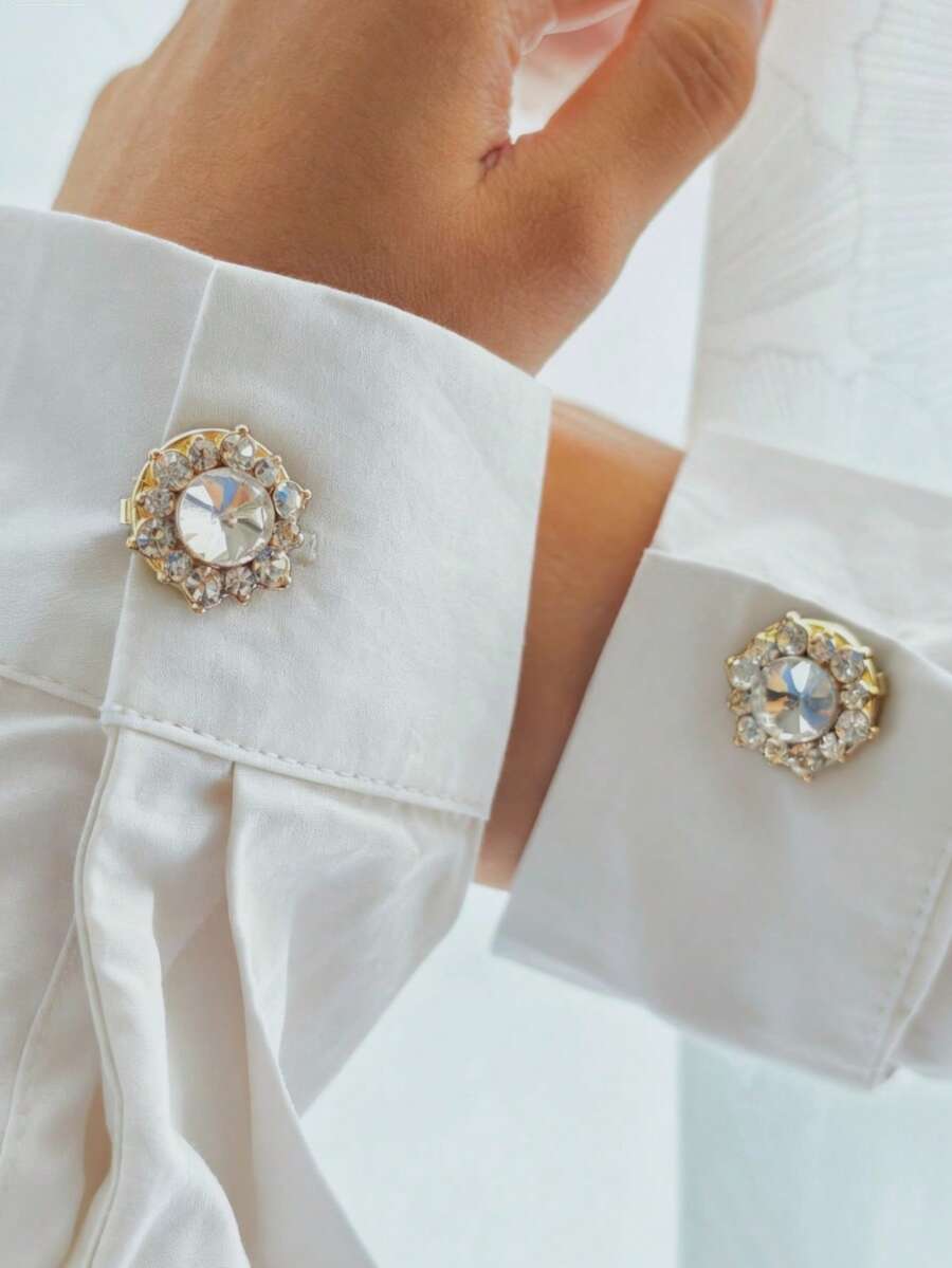 Women Brooch, Lapel Pin & Scarf Ring - Gold-diamond - View 1