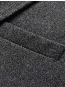 男士时尚羊毛大衣，休闲男士夹克，复古纯色长袖外套，男士夹克 - 灰色 - 查看 5