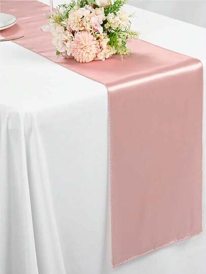 2 piezas/5 piezas/10 piezas Camino de mesa de satén color oro rosa, camino de mesa de seda largo, adecuado para bodas, baby shower, despedida de soltera, hotel, hogar, fiesta, evento al aire libre, ceremonia de graduación, fiesta de cumpleaños, recepción de bodas y talla grande ocasiones.