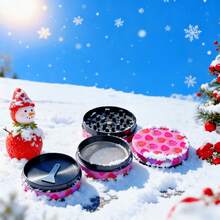 Cute Tobacco/Herb Grinder - Pink & Pretty Strawberry/Cherry Metal Grinder, 4-Piece 50MM, Smoking Accessories, For Smokers - 50毫米 - 查看 8