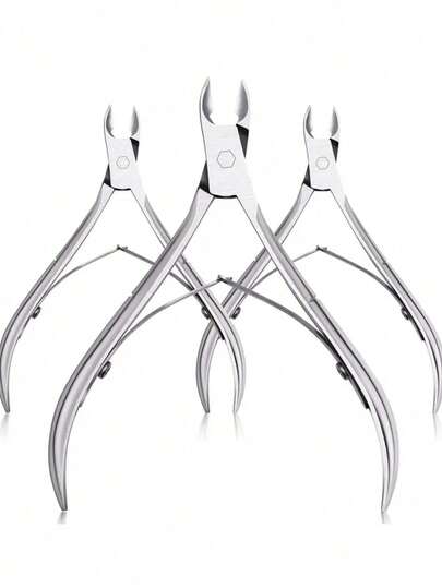3 Pezzi/1 Pezzo Set di Tagliaunghie in Acciaio Inossidabile Classico, Rifilatura Precisa di Unghie di Dita di Mani e Piedi, Lama Curva, Tronchese per Cuticole Professionale, Strumenti per la Cura delle Unghie Inodore (Argento), Forniture per Unghie, Strumenti per Unghie, Strumenti per arte di unghie, Ritorno a Scuola, Unghie, Strumenti per Unghie per Unghie Finte, Strumenti per Manicure e Pedicure