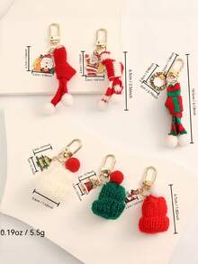 1 PC Chaveiros com tema de Natal, flocos de neve, caixas de presente de Natal, renas, sinos de Natal, pingentes artesanais de Papai Noel, acessórios, chapéus de malha, chaveiros, árvores de Natal, bonecos de neve, pequenos presentes de Natal, adequados para presentear, diariamente requintados e fofos
