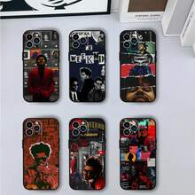 Custodia per telefono The W-Weeknd, compatibile con 12, 11, 13, 14, 15, 16, 17, Mini, Max, Pro, Plus, in morbido silicone nero. Compatibile con 17, 17 Pro, 17 Pro Max.