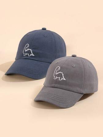 1 pieza Gorra de béisbol con bordado de dinosaurio, gorra de papá de moda, gorra deportiva ajustable con protección solar, adecuada para hombres y niñas