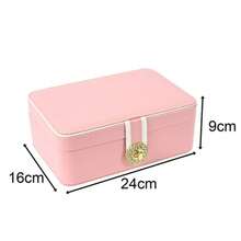 Alhajero organizador multiusos. Caja de almacenamiento de joyería y Relojes de gran capacidad, ideal para regalo de ocasión. - Rosa - Ver 4