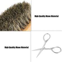 Kit de Cuidado de Barba 4 en 1 para Hombres - Con Peine de Acero Inoxidable, Cepillo y Tijera, Ideal para Bigote - Multicolor - Ver 6