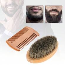 Set de Cepillo y Peine de Barba de Madera para Hombres con Cabello Grueso - Tamaño Pequeño - Multicolor - Ver 3