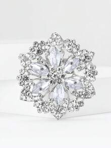 Sparkling Rhinestone Flower Brooches - Luxury Crystal Pins For Women Unisex Banquet Clothing Accessories/Friends Party Badge Gifts