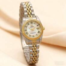 PROKING 1pc 26mm Women's Watch, Elegant & Charming, Business Stylish, Super Waterproof, High-End Luxury Calendar Wristwatch, Stainless Steel Case & Strap, Japanese Movement, Roman Numeral Dial, Quartz, Daily Wear, Gift For Birthday, Holiday - White - View 11