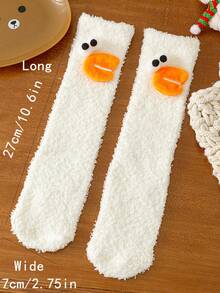 1 Paar Baby Socken, weich, dick, warm, mit lustigen großen Augen, Cartoon-Motiv, süß für Kinder, geeignet für den täglichen Gebrauch im Herbst/Winter