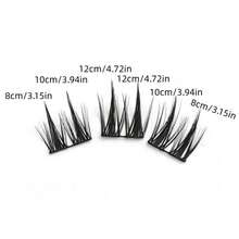 48pcs/Set Double-Pointed Wheat Ear Natural Look Soft Curly Cartoon Style Segmented Individual Cluster False Eyelashes, Suitable For Women Daily Commute, Date, Party - C - View 2